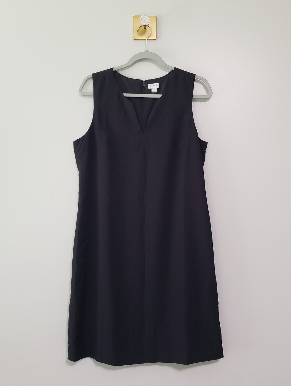 J. Crew Classic Black Sleeveless Suiting Dress 10 Split V-neck Office Career